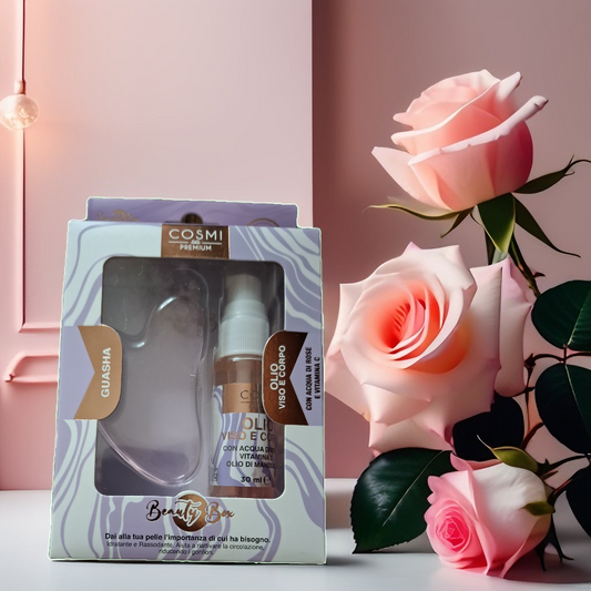 Coffret 2 Pièces – Kit Huile + Guasha de Cosmi Premium.